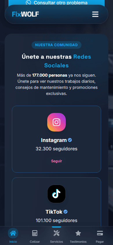 Cotizador en móvil