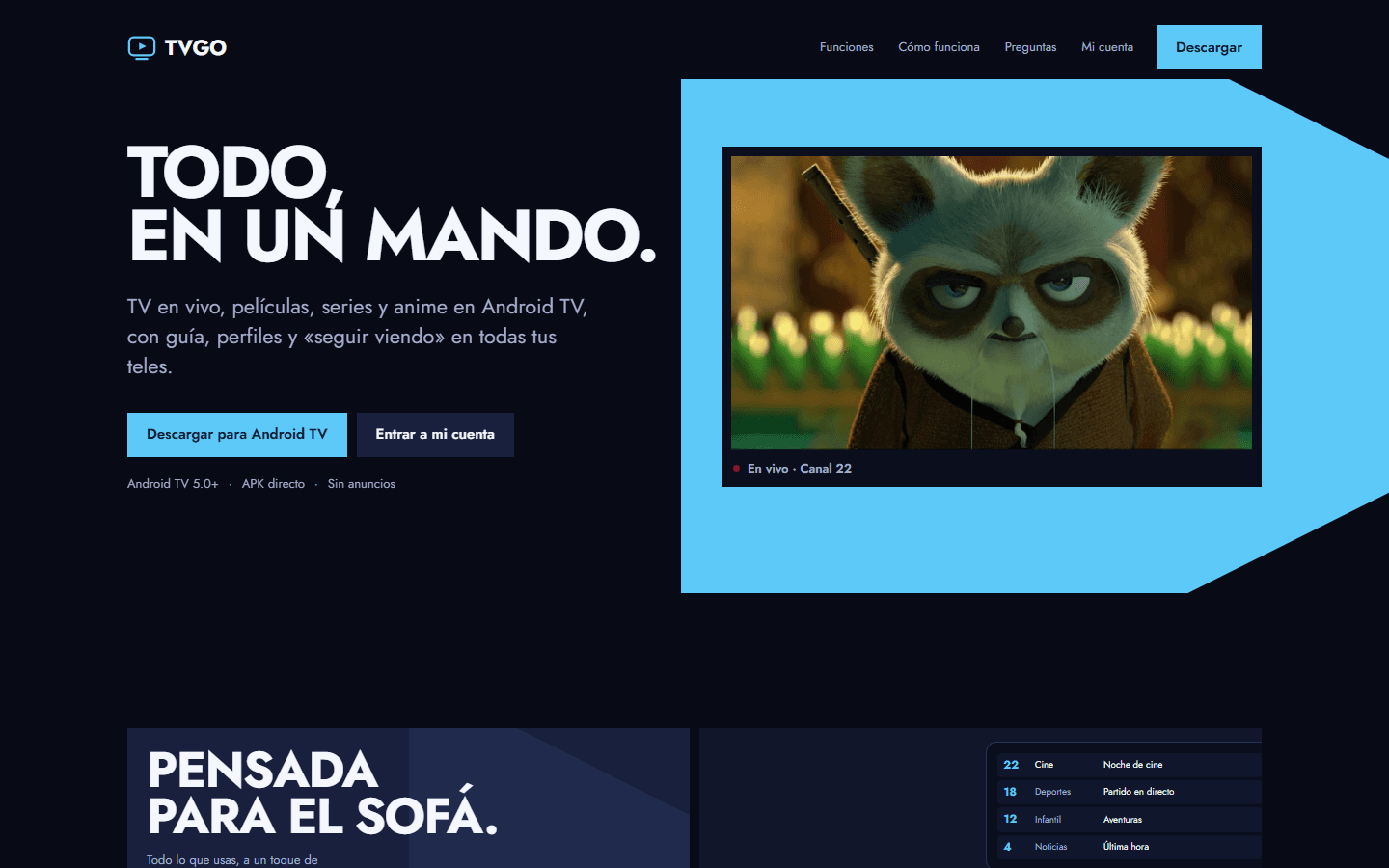 Sitio web de TvGo